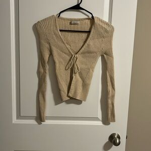 aeropostale beige tie sweater, size small